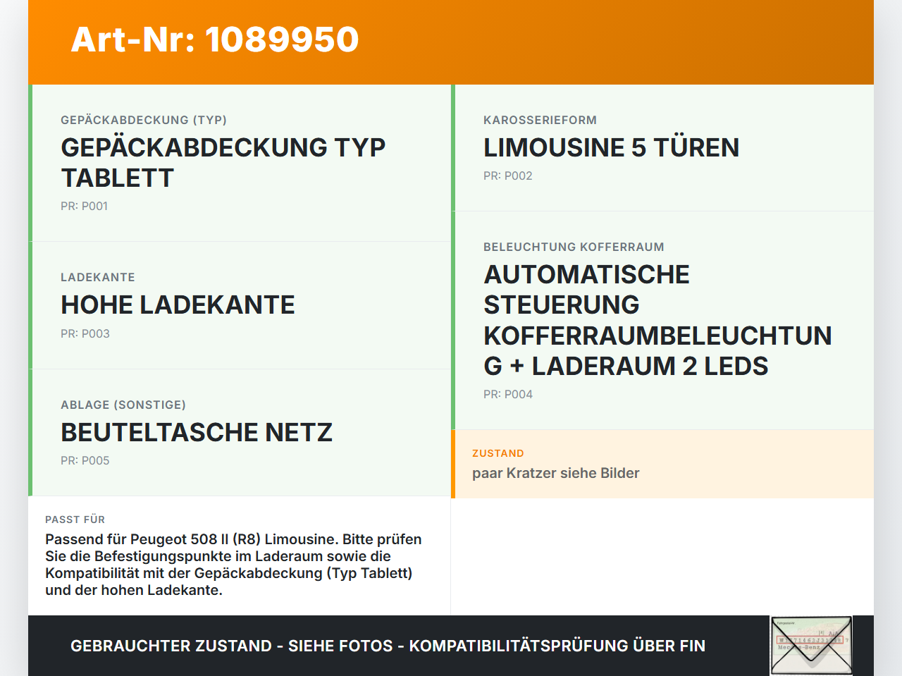 Peugeot 508 II 18-23 1,6 165KW 2x Ösen Bodenösen für Laderaumsicherung Gepäcksicherung Peugeot 508 II 18-23... Vorschau 3