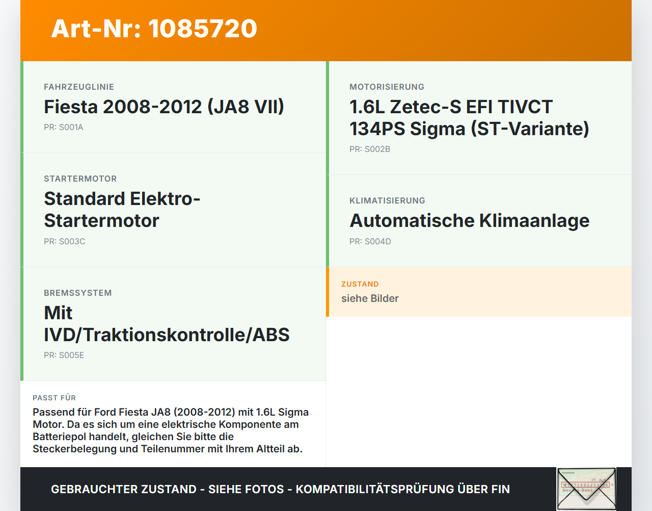 Ford Fiesta JA8 VII ST 08-12 Relais Stromverteiler Sicherung Batterieklemme Ford Fiesta JA8 VII ST 08-12 11.05.2011... Vorschau 3