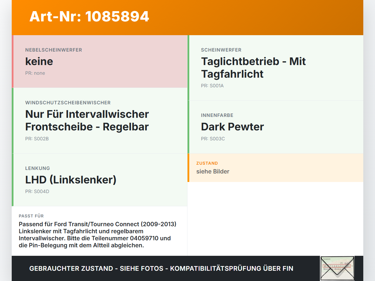 Ford Transit/Tourneo Connect 09-13 Lichtschalter Schalter Ford Transit/Tourneo Connect 09-13 03.05.2012... Vorschau 3