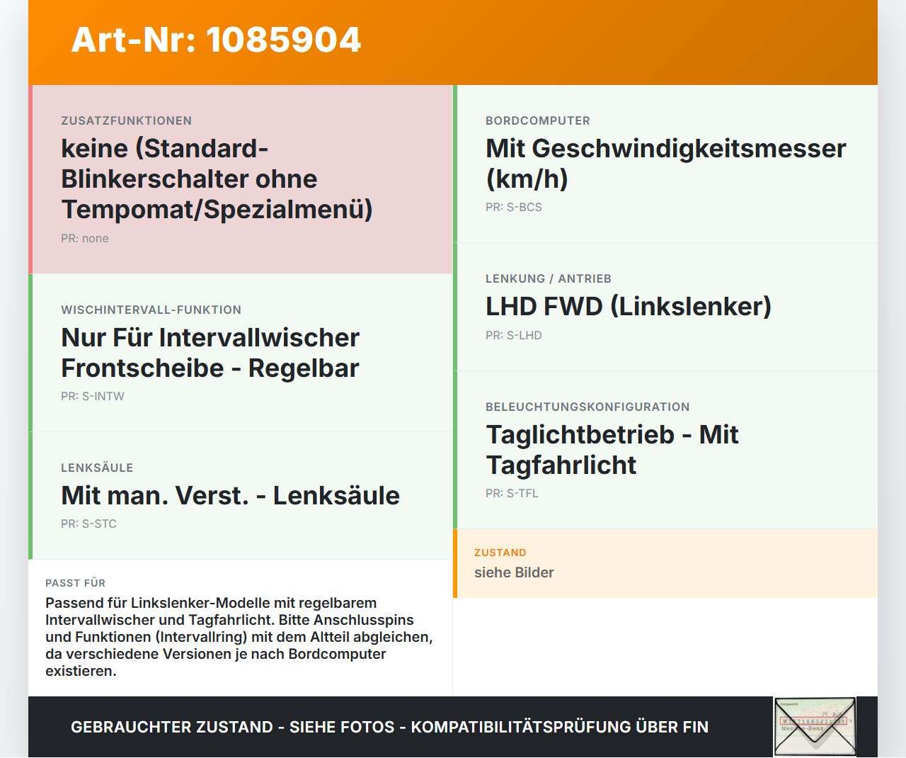 Ford Transit/Tourneo Connect 09-13 Blinkerschalter Lenkstockschalter Blinker Ford Transit/Tourneo Connect 09-13... Vorschau 3