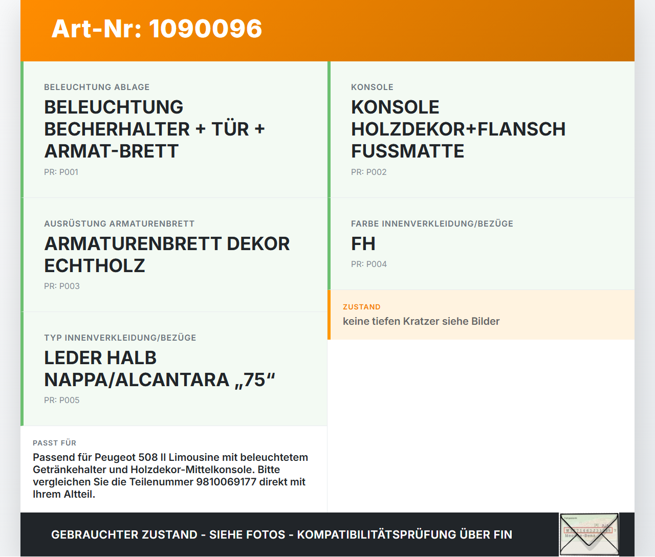 Peugeot 508 II 18-23 Lim Becherhalter Getränkehalter Cupholder Mittelkonsole Peugeot 508 II 18-23 16.07.2019... Vorschau 3