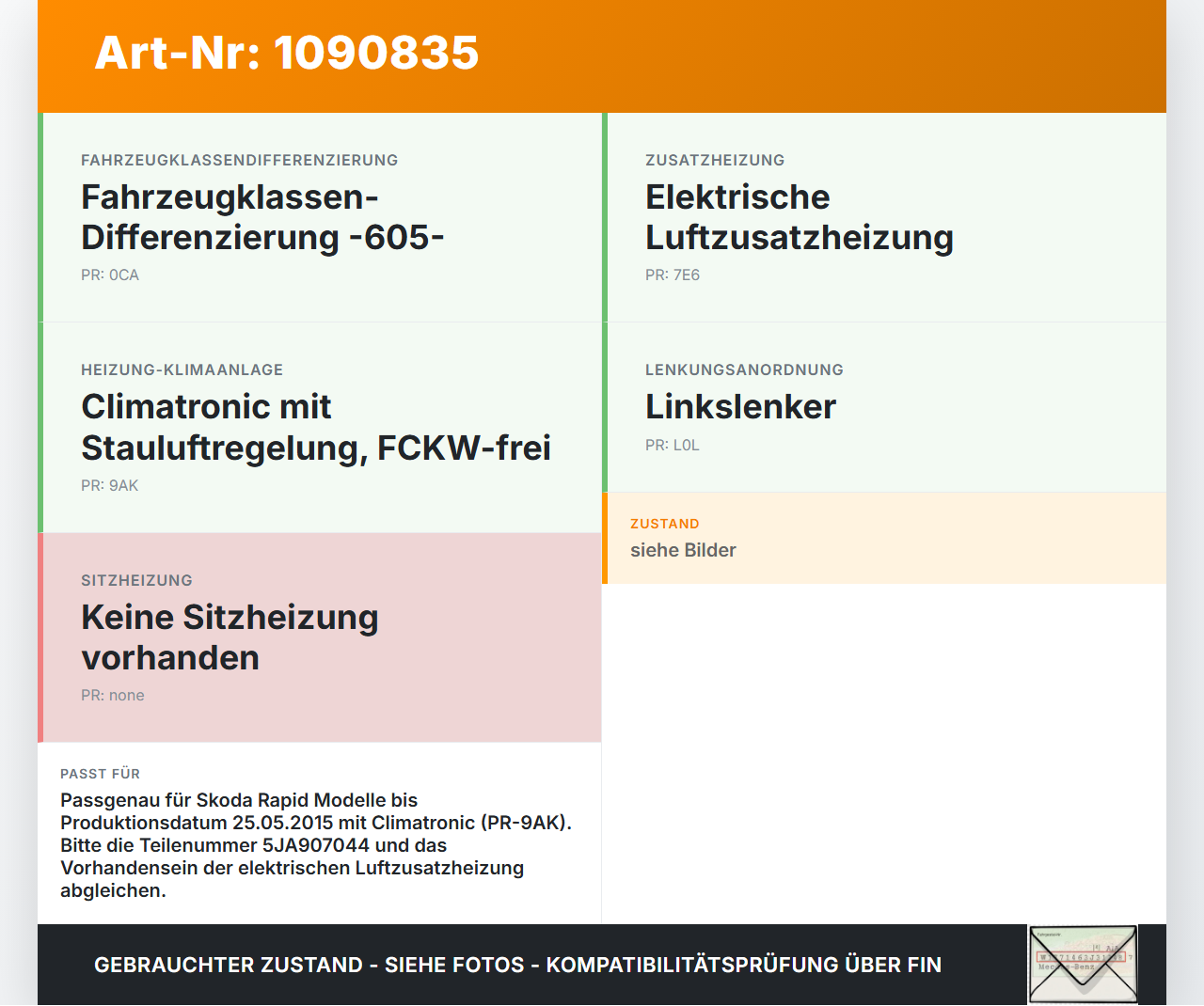 Skoda Rapid NH 12-17 Bedienteil Bedienelement Heizung Klimabedienteil Skoda Rapid NH 12-17 19.12.2013 5JA907044... Vorschau 3