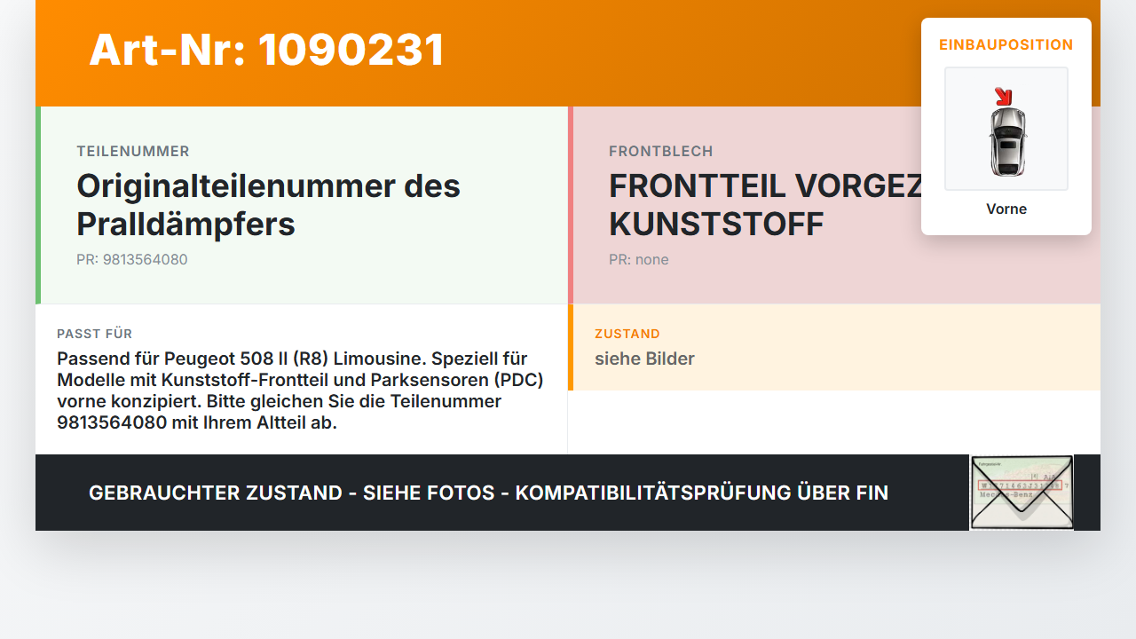 Peugeot 508 II 18-23 Träger Pralldämpfer für Stoßstange Vorne Peugeot 508 II 18-23 16.07.2019 9813564080 gebraucht Vorschau 3