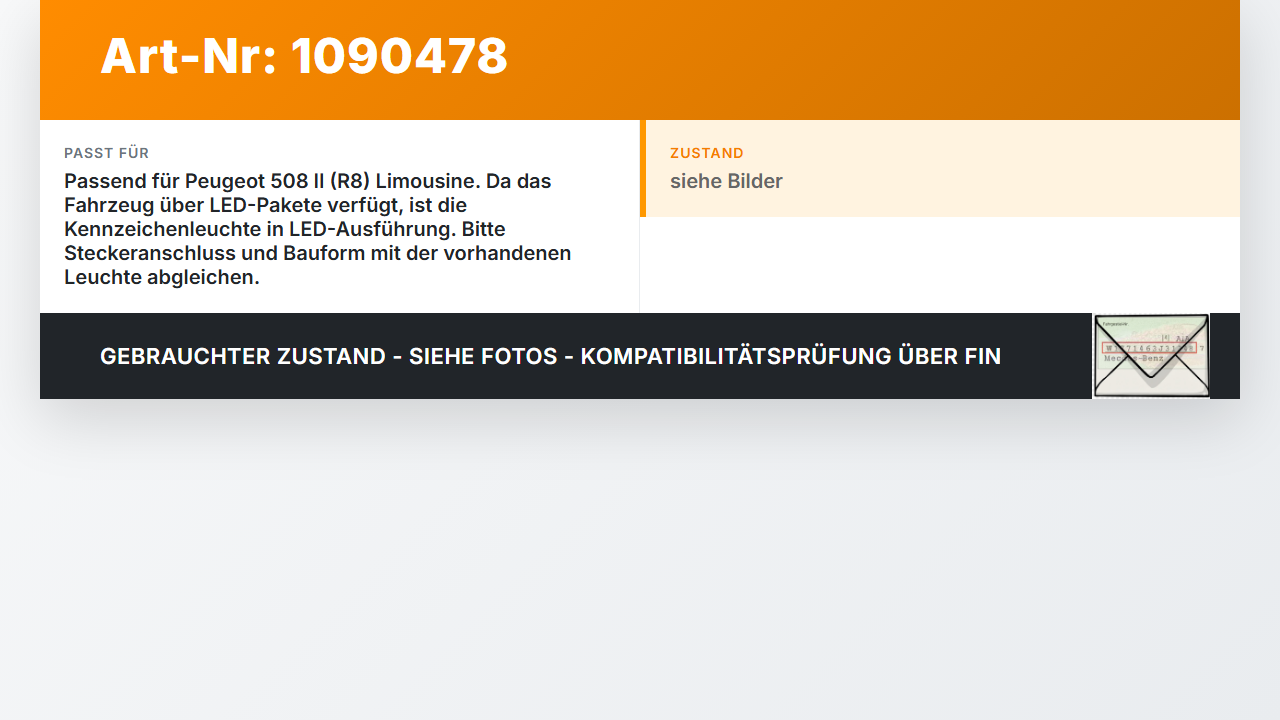 Peugeot 508 II 18-23 Kennzeichenleuchte Kennzeichenbeleuchtung Peugeot 508 II 18-23 16.07.2019 9815225980 gebraucht Vorschau 3