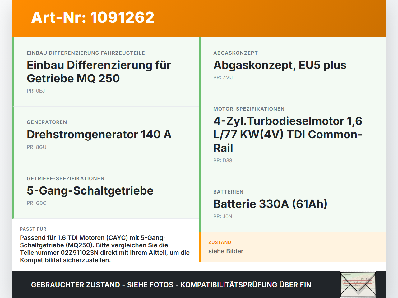 Skoda Rapid NH 12-17 TDI 1,6 77KW Anlasser Starter Skoda Rapid NH 12-17 19.12.2013 02Z911023NX 02Z911023N... Vorschau 3