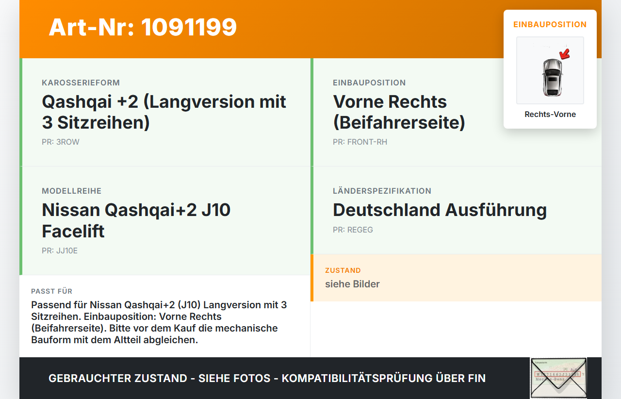Nissan Qashqai +2 J10 10-13 Türfangband Türbremse Türanschlag Rechts Vorne Nissan Qashqai +2 J10 10-13 15.01.2013... Vorschau 3