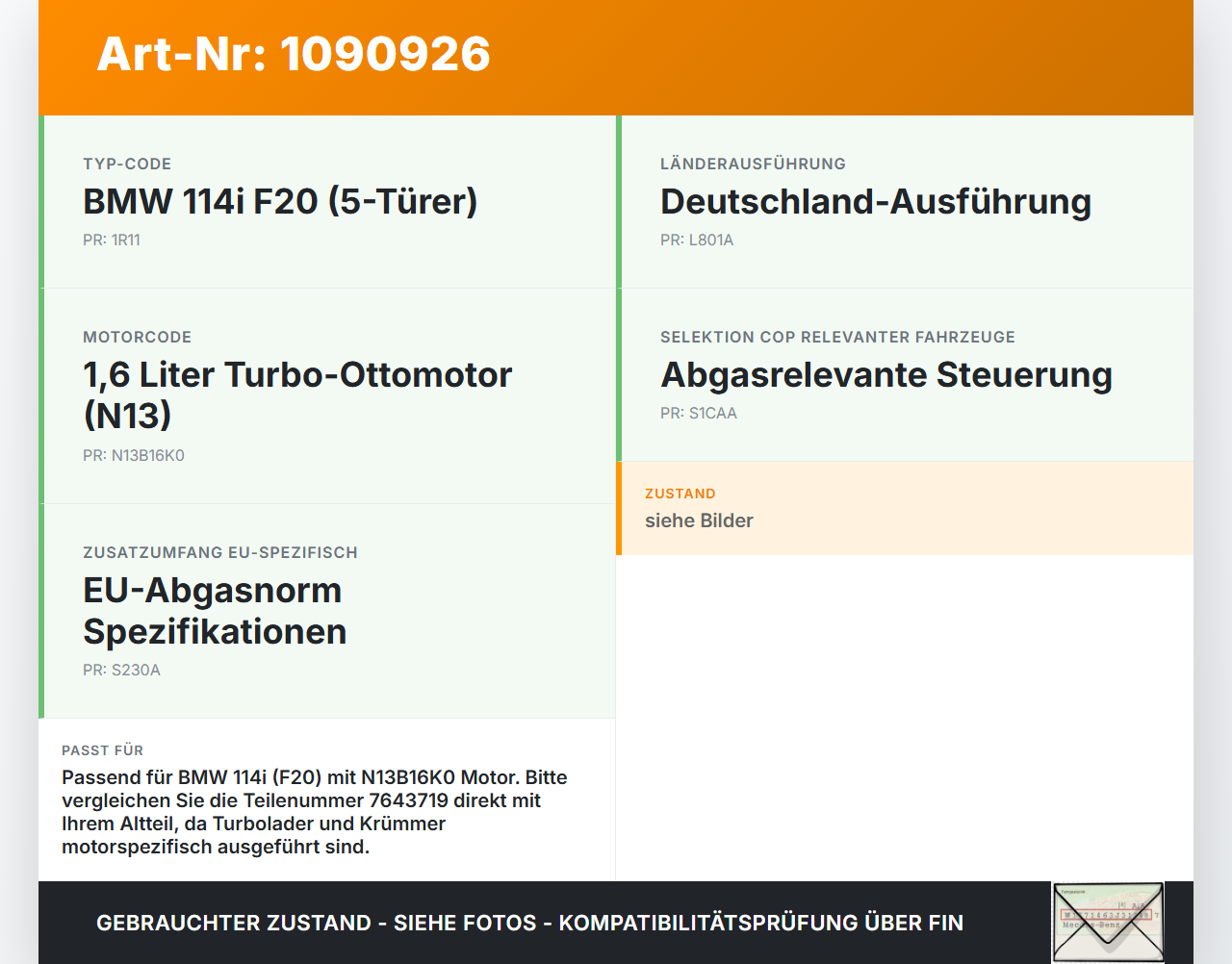 BMW 114i F20 11-15 1,6 75KW Turbolader Abgasturbolader Turbo mit Abgaskrümmer Krümmer BMW 114i F20 11-15 11.03.2013... Vorschau 3