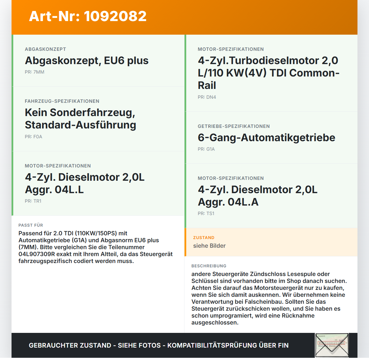 Skoda Octavia III 5E 17-20 TDI 2,0 110KW Steuergerät ECU für Motor Motorsteuergerät Skoda Octavia III 5E 17-20... Vorschau 3