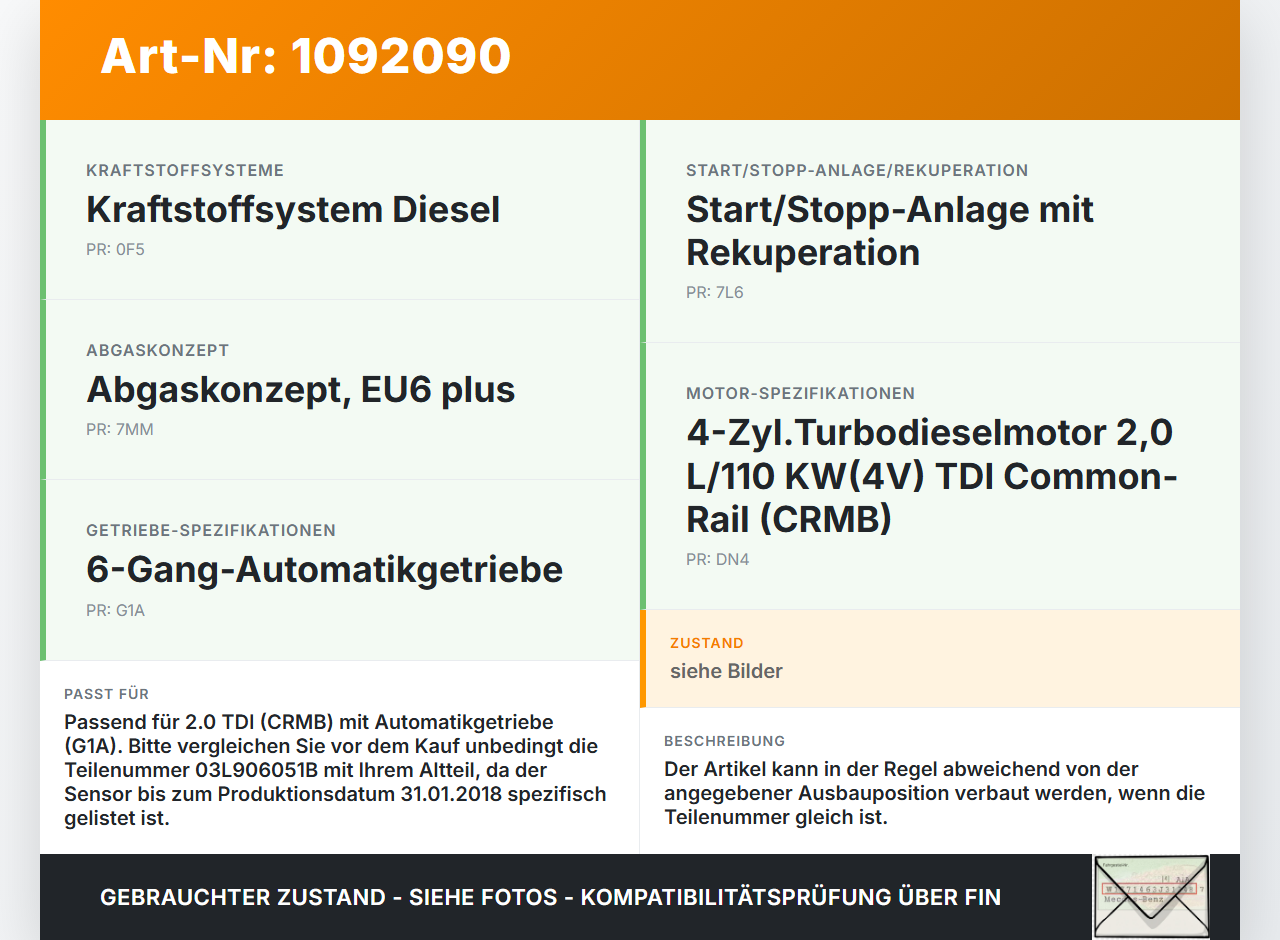 Skoda Octavia III 5E 17-20 TDI 2,0 110KW CRMB Differenzdrucksensor Abgasdrucksensor Drucksensor DPF Sensor Skoda... Vorschau 3