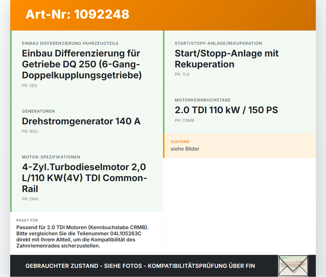 Skoda Octavia III 5E 17-20 TDI 2,0 110KW CRMB Kurbelwellenscheibe Riemenscheibe für Kurbelwelle Skoda Octavia III... Vorschau 3