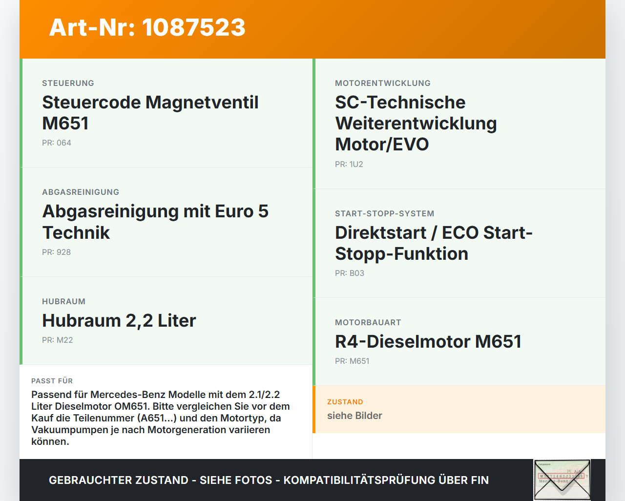 Mercedes S204 W204 11-15  CDI 2,1 125KW 651911 Unterdruckpumpe Vakuumpumpe Mercedes S204 W204 11-15 11.05.2012... Vorschau 3