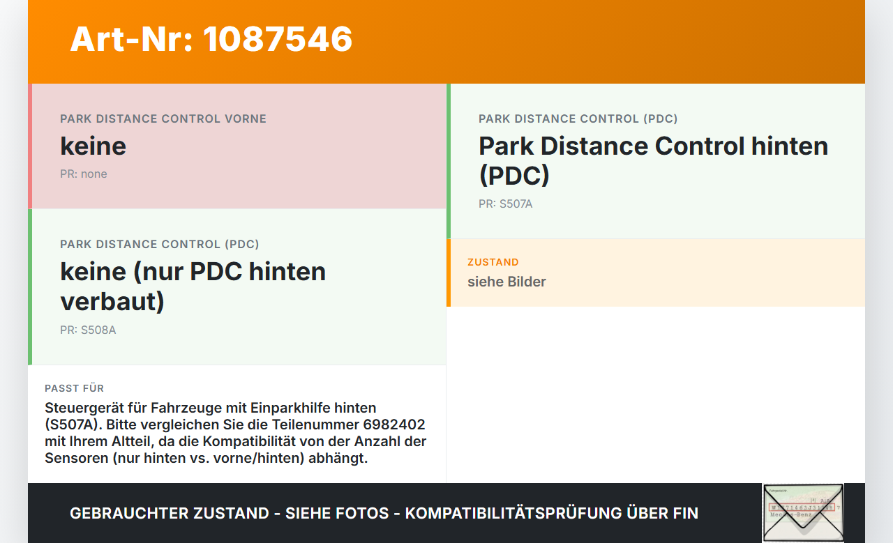 BMW E88 120d LCI 08-11 Steuergerät ECU Modul SG PDC Einparkhilfe BMW E88 120d LCI 08-11 11.03.2010 66.21-6982402... Vorschau 3