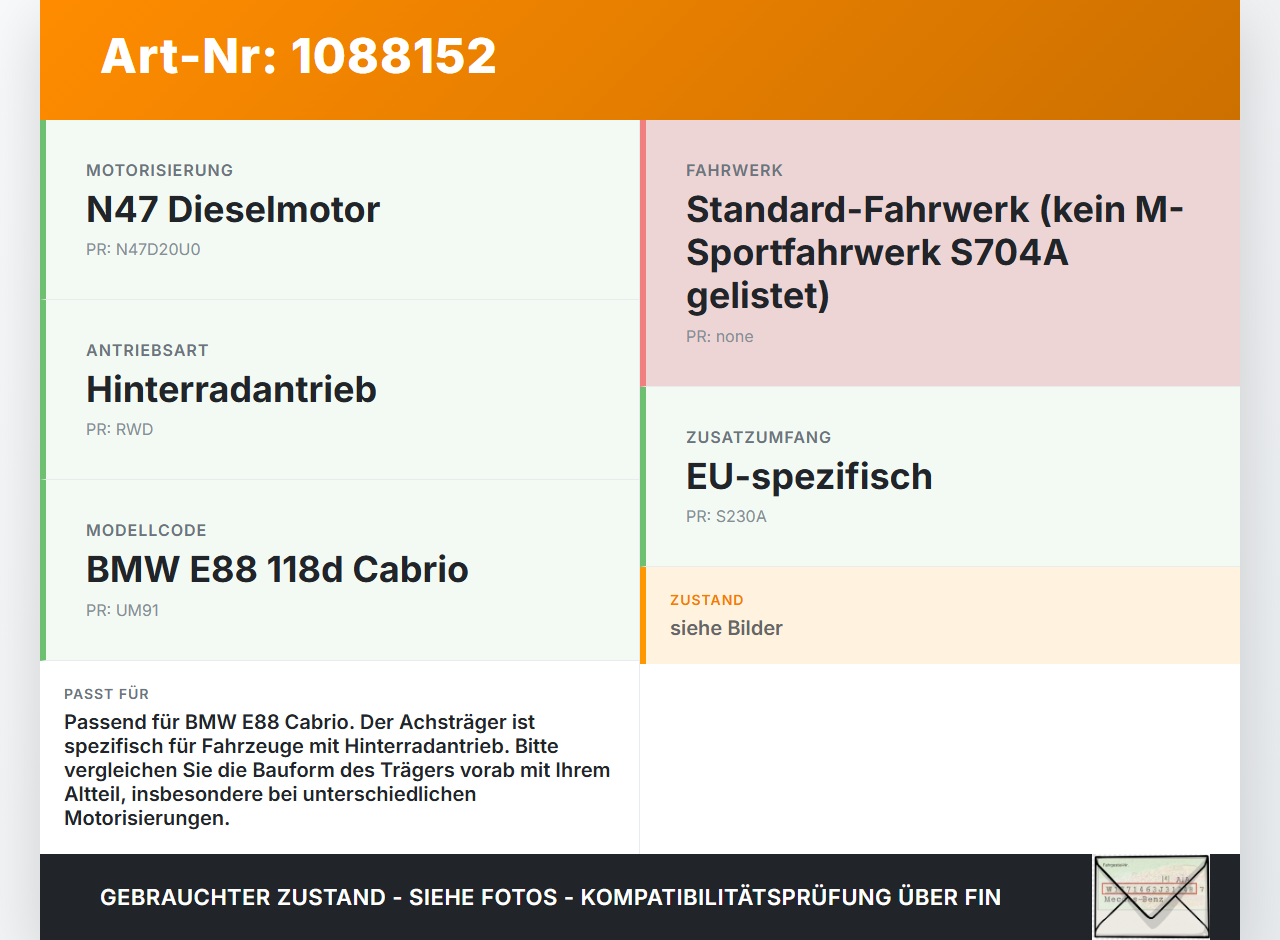 BMW E88 120d LCI 08-11 Cabrio Hinterachse Achse Achsträger BMW E88 120d LCI 08-11 11.03.2010 gebraucht Vorschau 3