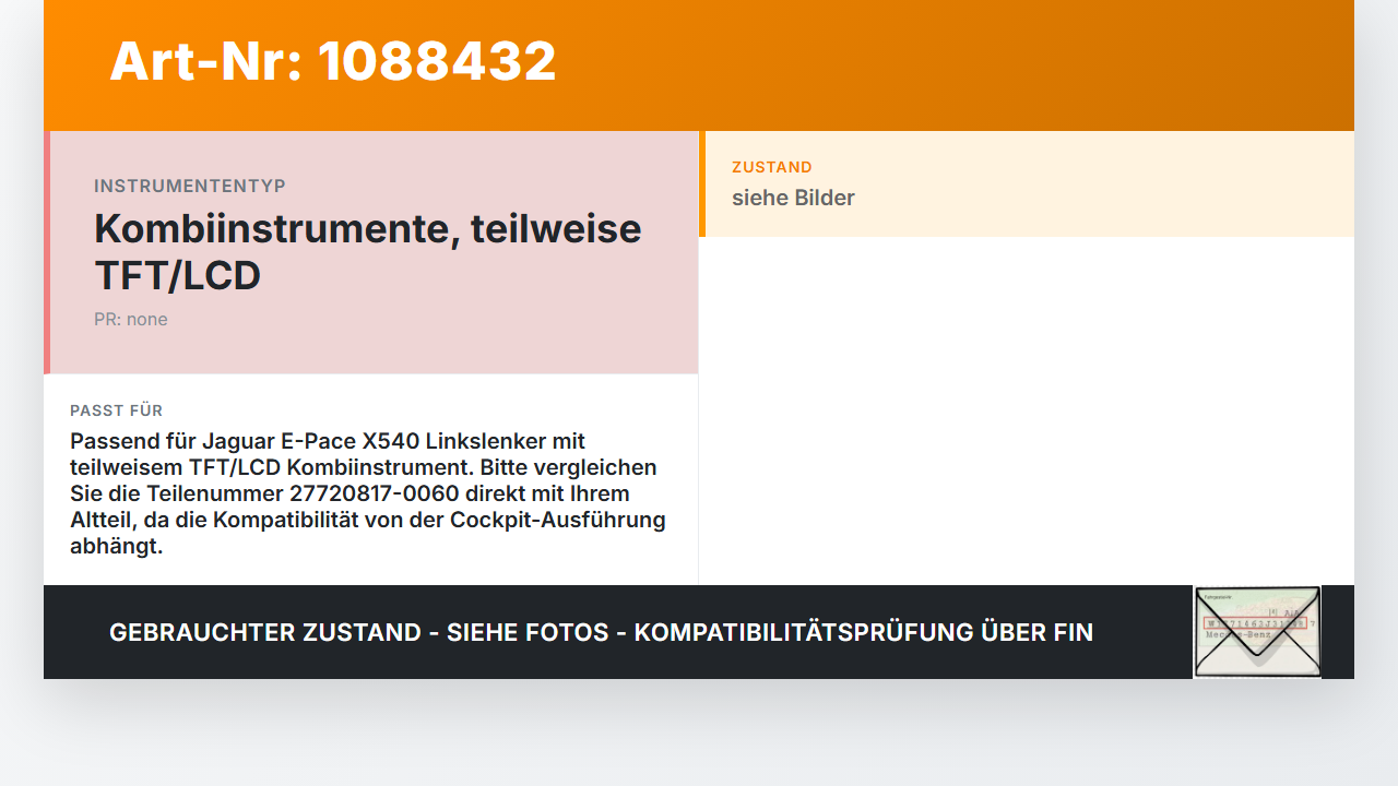 Jaguar E-Pace X540 Tachobeleuchtung Regler Dimmer Jaguar E-Pace X540 19.08.2019 J9C3-11654-AA 27720817-0060 gebraucht Vorschau 3