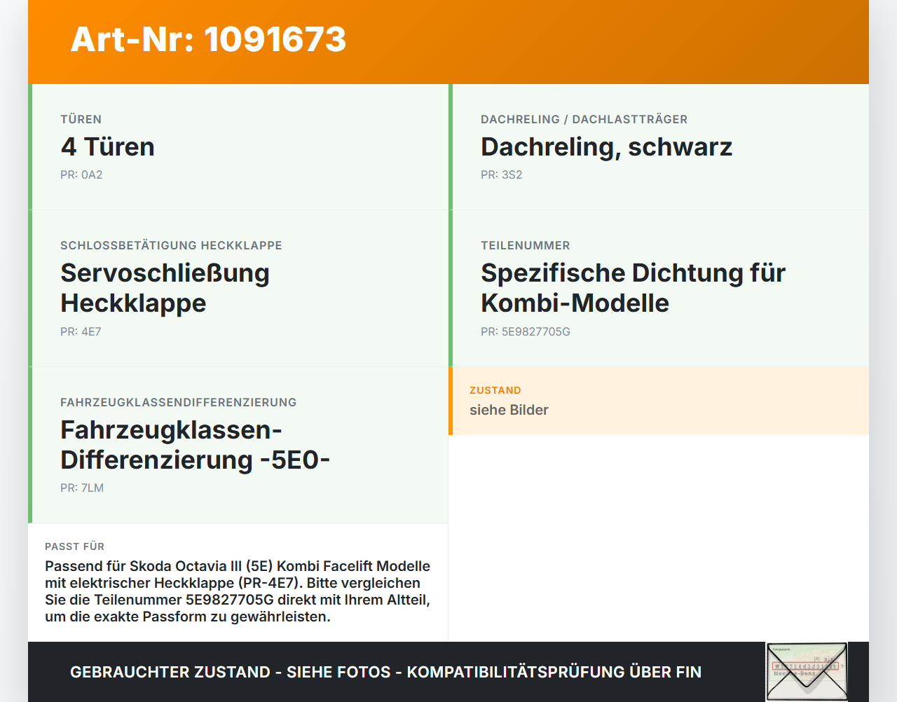 Skoda Octavia III 5E 17-20 Kombi Dichtung Rahmen für Heckklappe Kofferraum Skoda Octavia III 5E 17-20 03.01.2018... Vorschau 3