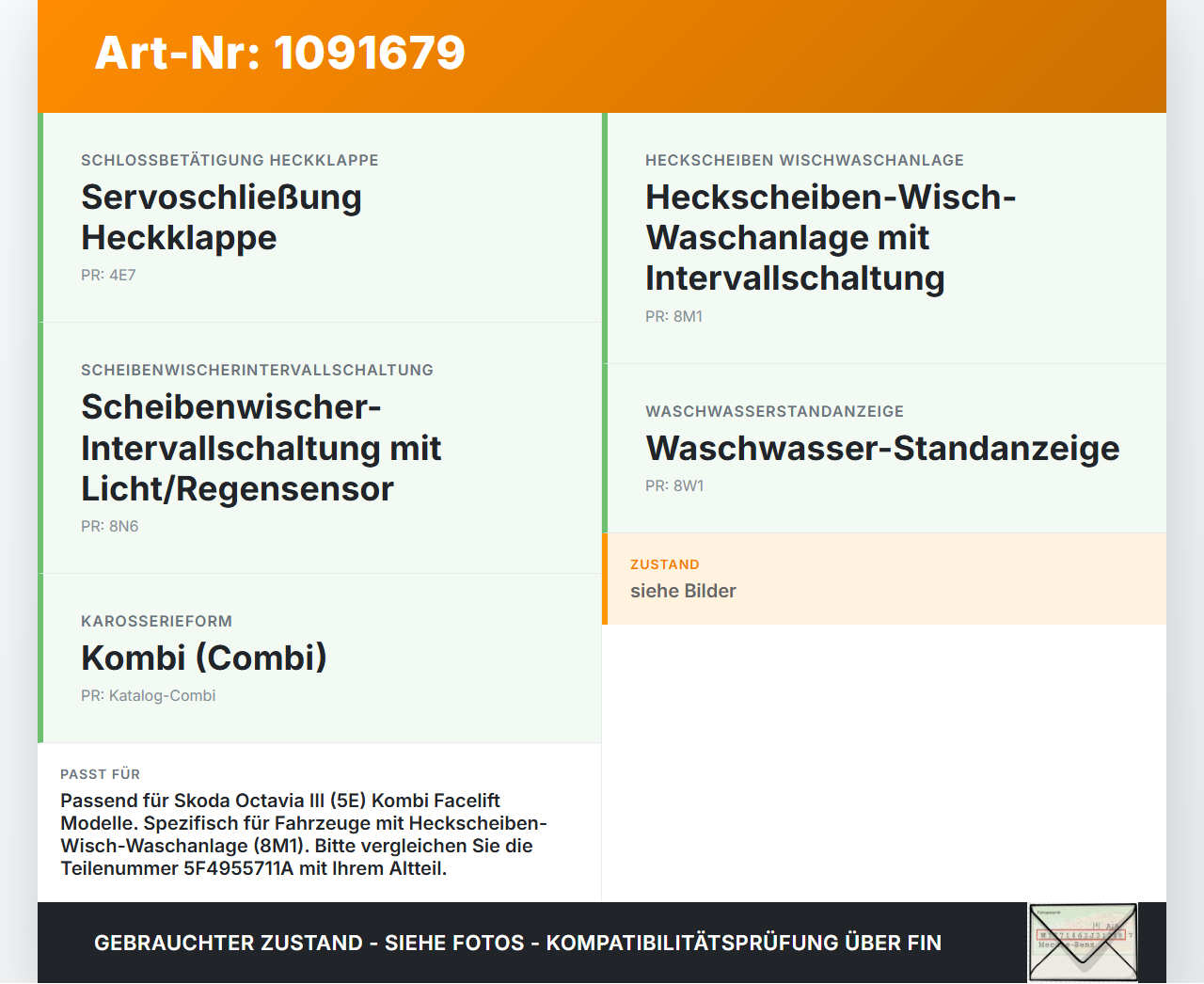 Skoda Octavia III 5E 17-20 Kombi Wischermotor Heckwischermotor Scheibenwischermotor Skoda Octavia III 5E 17-20... Vorschau 3