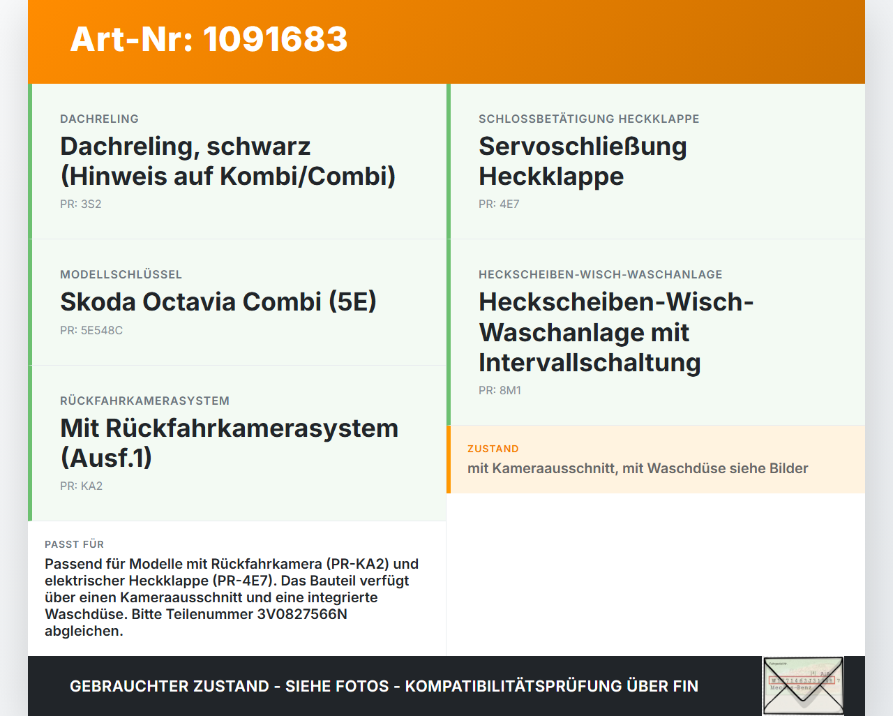 Skoda Octavia III 5E 17-20 Schalter Öffner Taster für Heckklappe Skoda Octavia III 5E 17-20 03.01.2018 3V0827566N... Vorschau 3