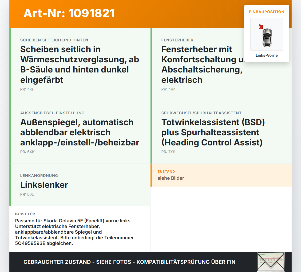 Skoda Octavia III 5E 17-20 Steuergerät SG Türsteuergerät Links Vorne Skoda Octavia III 5E 17-20 03.01.2018... Vorschau 3