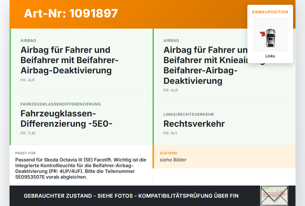 Skoda Octavia III 5E 17-20 Warnblinkschalter Schalter Skoda Octavia III 5E 17-20 03.01.2018 5E0953507E 10121365... Vorschau 3