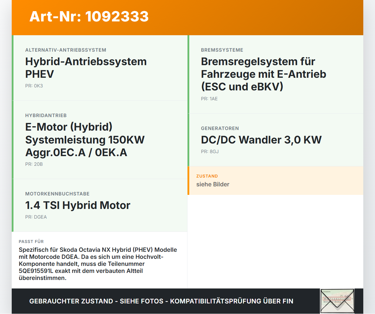 Skoda Octavia IV NX 20-24 Kombi Zellblock Cellmodule 12S1P CMC für Akku Hybrid Batterie 43,1V L-NMC Skoda Octavia... Vorschau 3