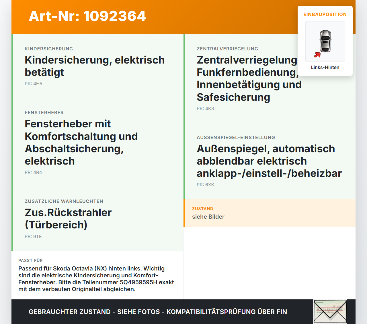 Skoda Octavia IV NX 20-24 Steuergerät ECU Modul Türsteuergerät Links Hinten Skoda Octavia IV NX 20-24 26.04.2021... Vorschau 3