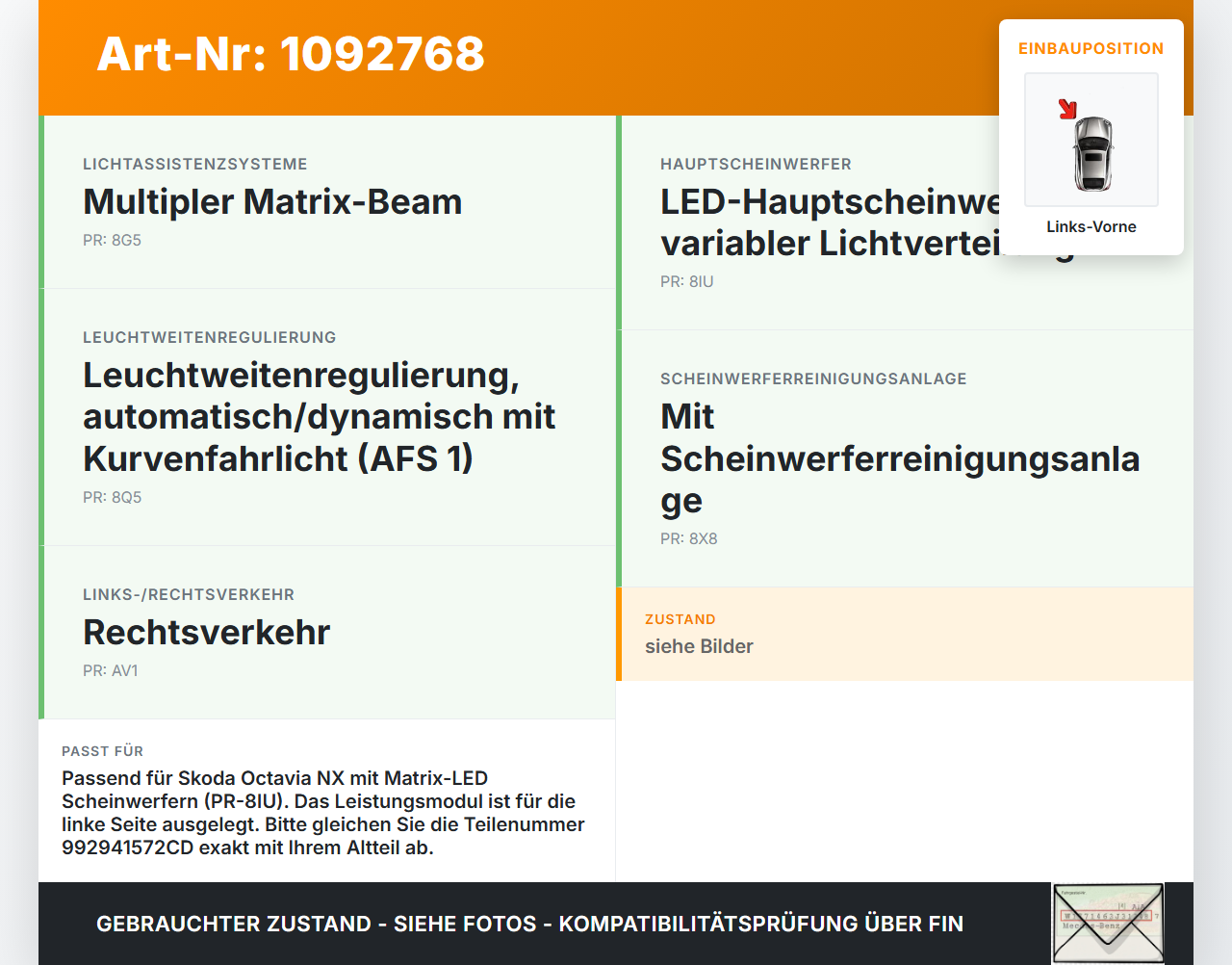 Skoda Octavia IV NX 20-24 Steuergerät ECU Modul Leistungsmodul Links Vorne Skoda Octavia IV NX 20-24 26.04.2021... Vorschau 3