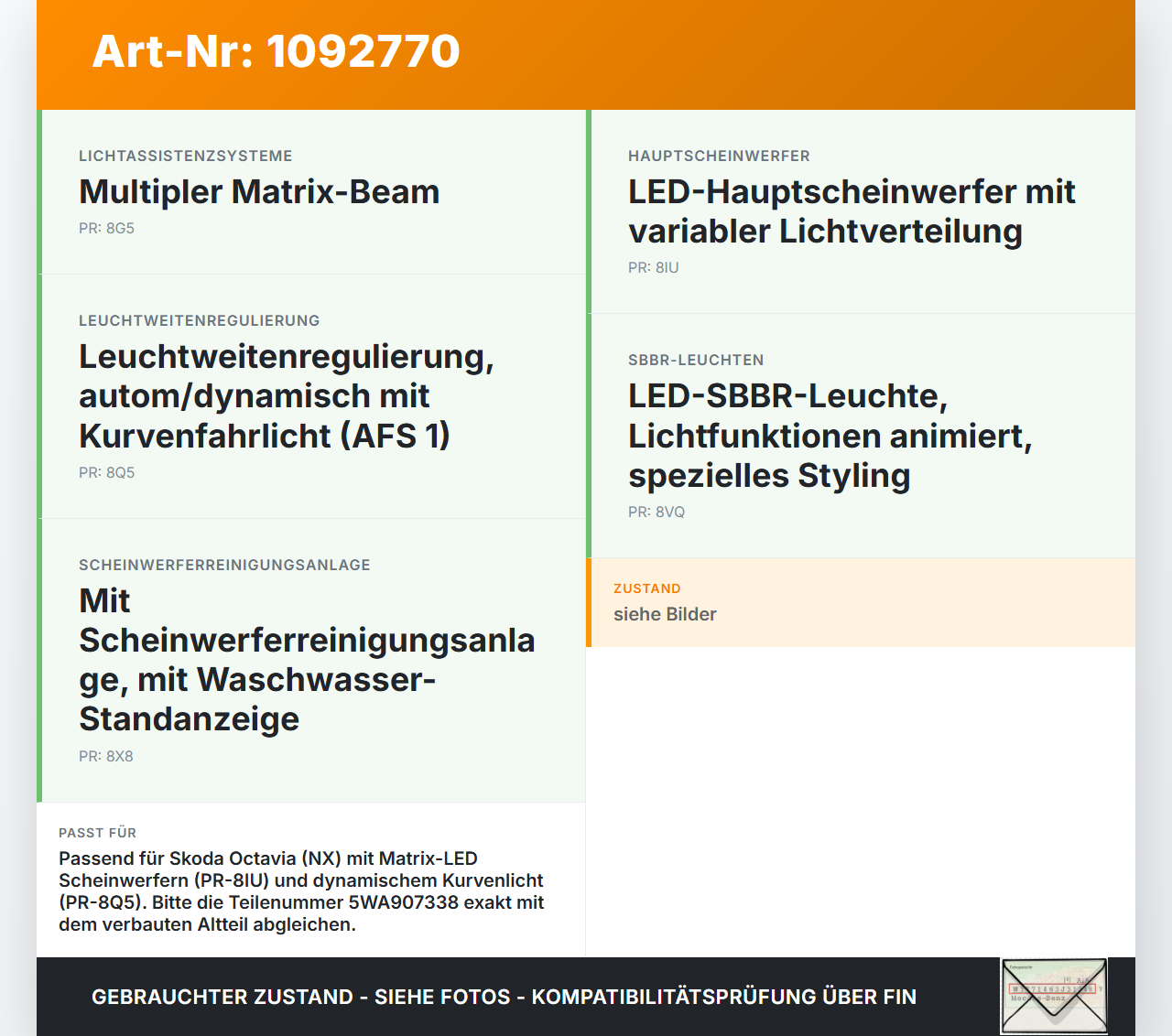Skoda Octavia IV NX 20-24 Steuergerät ECU Modul Scheinwerfersteuergerät Low FCM2020 Skoda Octavia IV NX 20-24... Vorschau 3