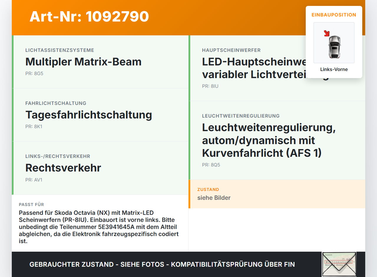 Skoda Octavia IV NX 20-24 LED Tagfahrlicht Tagfahrleuchte Links Vorne Skoda Octavia IV NX 20-24 26.04.2021... Vorschau 3