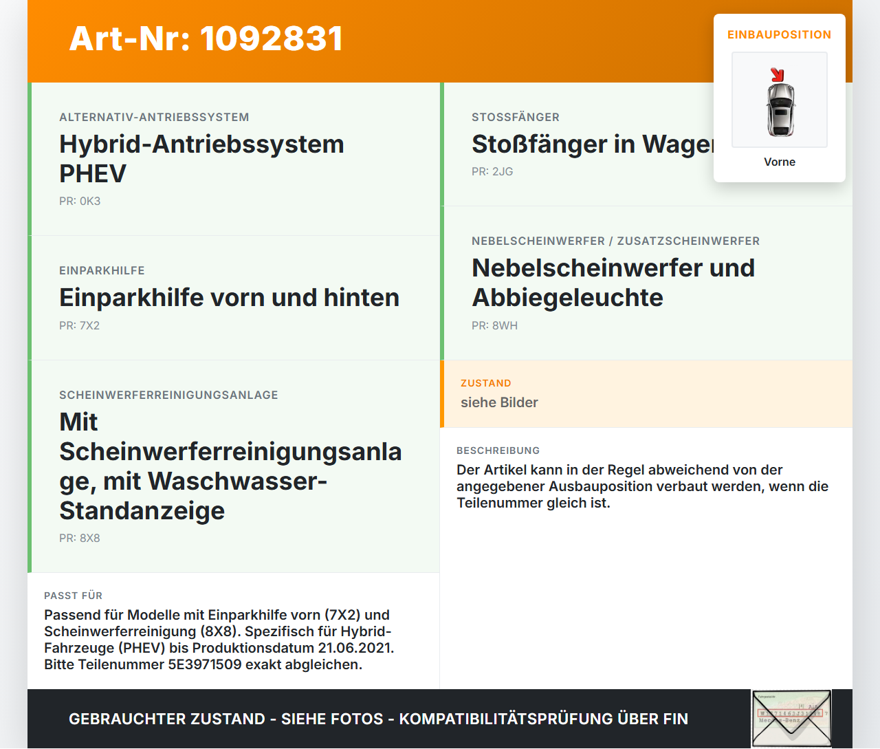 Skoda Octavia IV NX 20-24 PDC Kabelbaum Leitungssatz Vorne Skoda Octavia IV NX 20-24 26.04.2021 5E3971509 gebraucht Vorschau 3