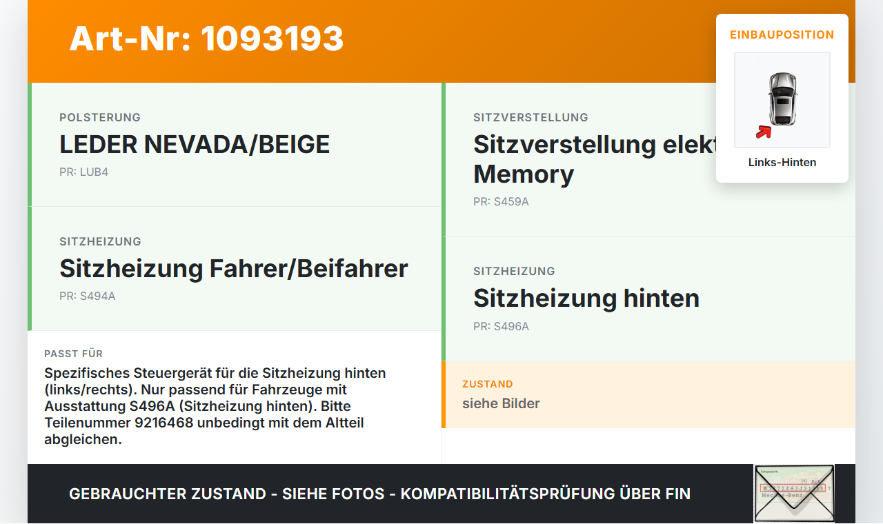 BMW X3 F25 10-14 Steuergerät Sitzheizung Sitzheizungsmodul Modul Links Hinten BMW X3 F25 10-14 22.06.2011 7490465... Vorschau 3