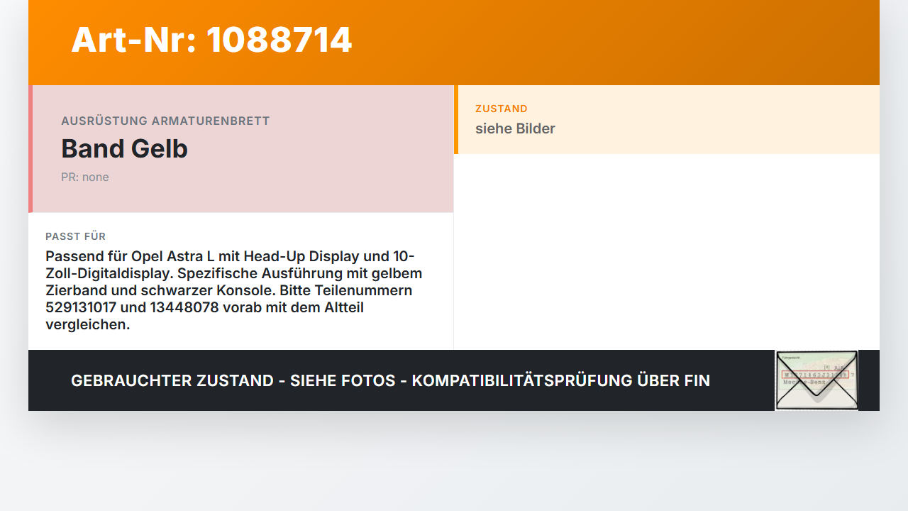 Opel Astra L 21-26 Blende für Armaturenbrett Abdeckung Opel Astra L 21-26 27.04.2023 529131017 gebraucht Vorschau 3