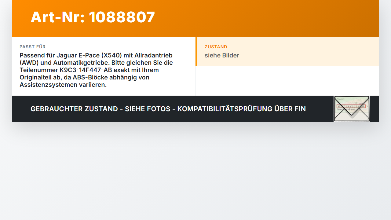 Jaguar E-Pace X540 ABS ESP Steuergerät Aggregat Hydraulikblock Jaguar E-Pace X540 19.08.2019 K9C3-14F447-AB... Vorschau 3