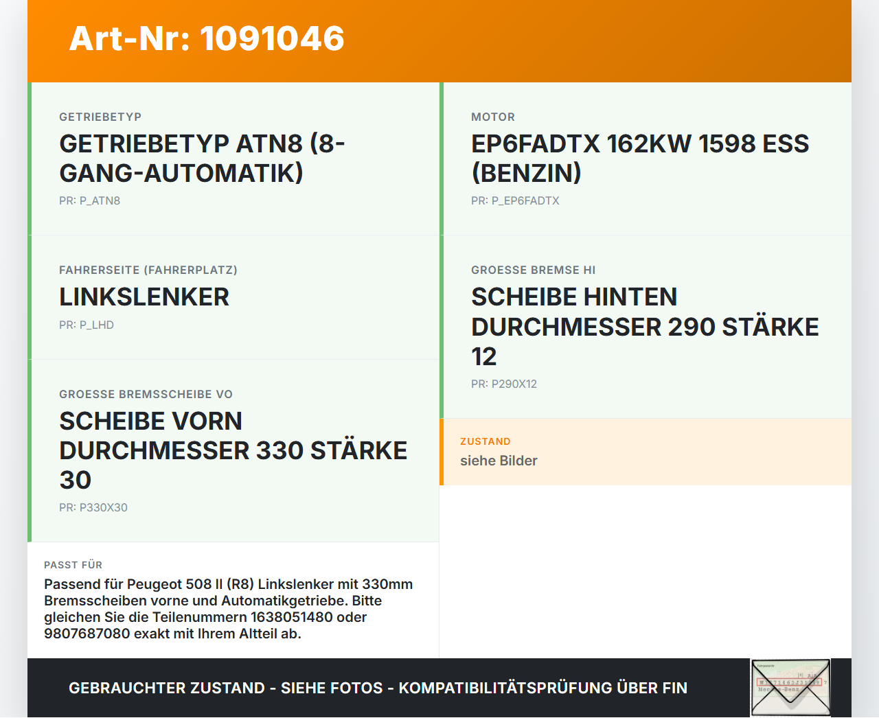 Peugeot 508 II 18-23 1,6 165KW Hauptbremszylinder Bremszylinder mit Ausgleichsbehälter Peugeot 508 II 18-23... Vorschau 3