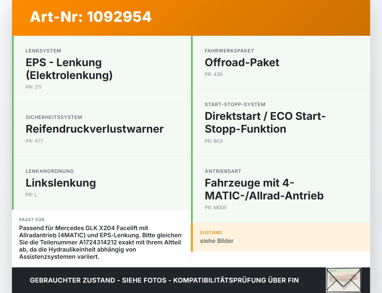 Mercedes GLK X204 12-15 ABS Steuergerät Aggregat Hydraulikblock Mercedes GLK X204 12-15 23.05.2013 A1724314412... Vorschau 3