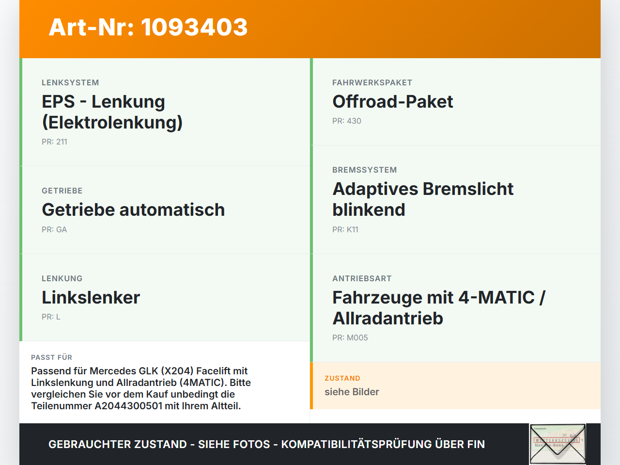 Mercedes GLK X204 12-15 Hauptbremszylinder Bremszylinder Mercedes GLK X204 12-15 23.05.2013 A2044300501 gebraucht Vorschau 3
