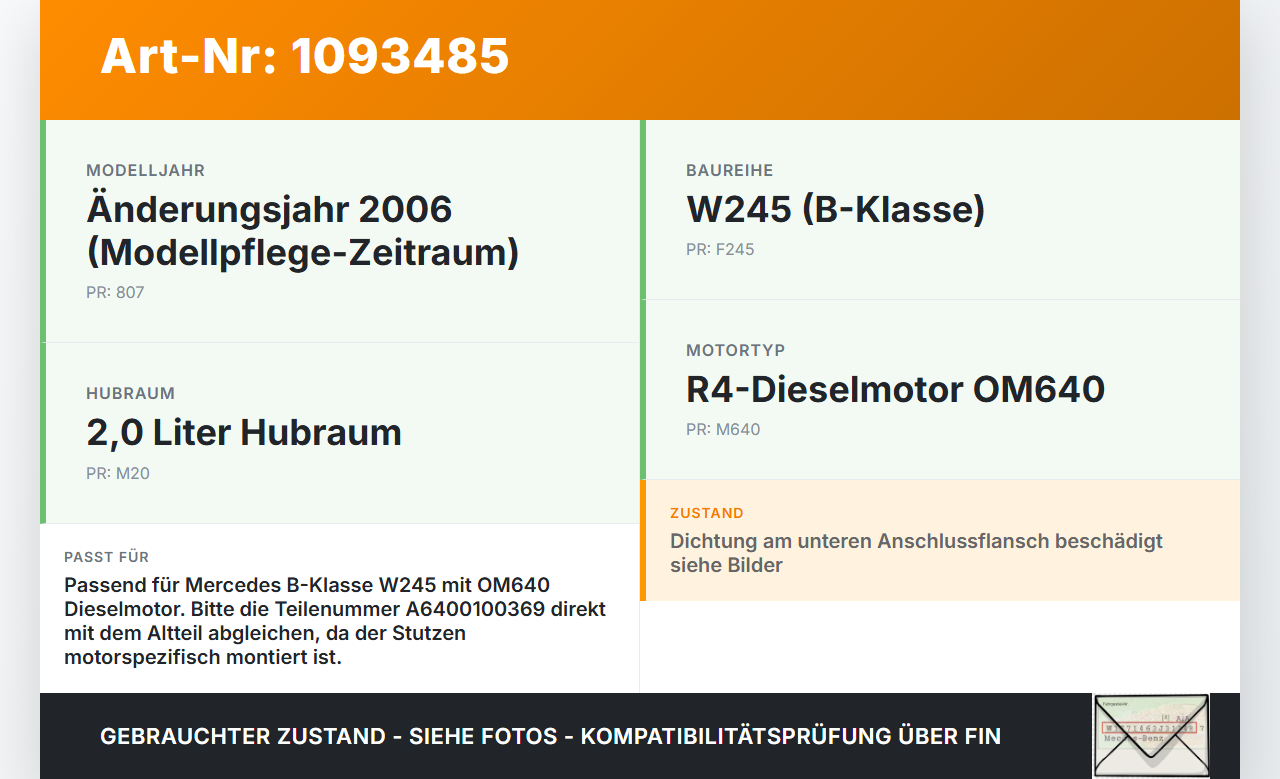 Mercedes W245 B180 05-08 Öleinfüllstutzen Öldeckel Mercedes W245 B180 05-08 28.02.2007 A6400100369 gebraucht Vorschau 3