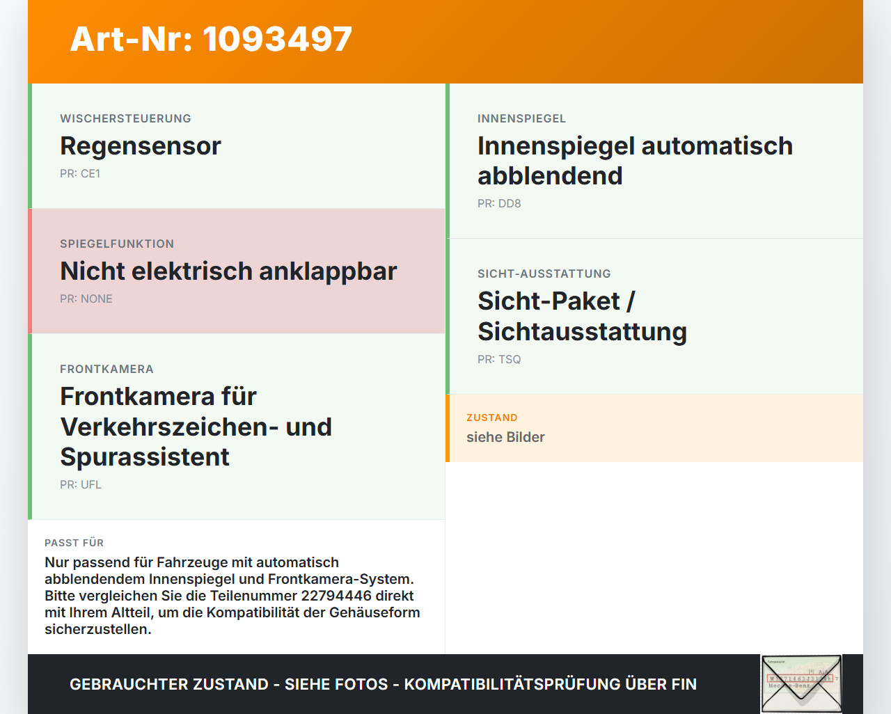 Opel Zafira Tourer C P12 16-19 Innenspiegel Rückspiegel autom. abblendbar Opel Zafira Tourer C P12 16-19 27.06.2018... Vorschau 3