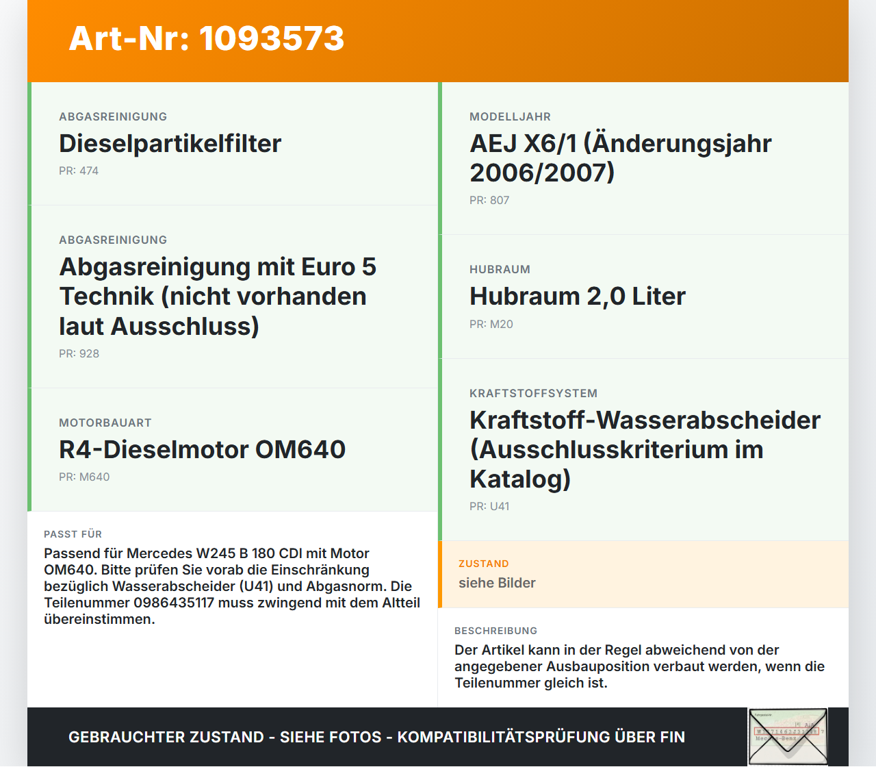 Mercedes W245 B180 05-08 CDI 2,0 80KW Injektor Einspritzdüse Einspritzventil Diesel 1 Mercedes W245 B180 05-08... Vorschau 3