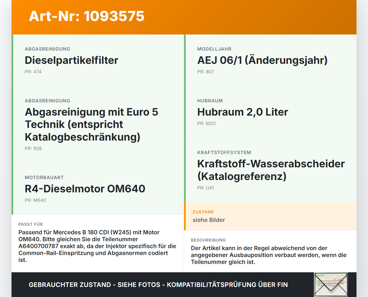Mercedes W245 B180 05-08 CDI 2,0 80KW Injektor Einspritzdüse Einspritzventil Diesel 3 Mercedes W245 B180 05-08... Vorschau 3