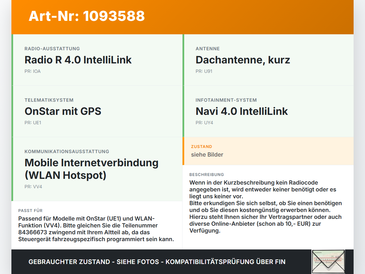 Opel Zafira Tourer C P12 16-19 Steuergerät ECU Modul Telematik OnStar WLAN Modul Opel Zafira Tourer C P12 16-19... Vorschau 3
