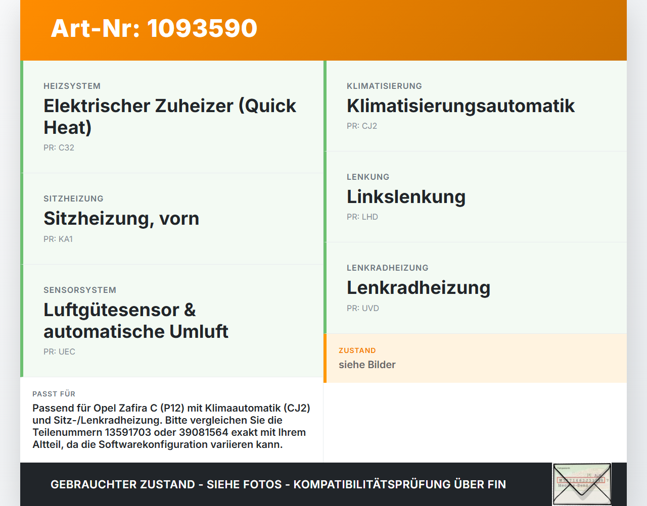 Opel Zafira Tourer C P12 16-19 Steuergerät ECU Modul Innenraumsteuergerät Opel Zafira Tourer C P12 16-19 27.06.2018... Vorschau 3