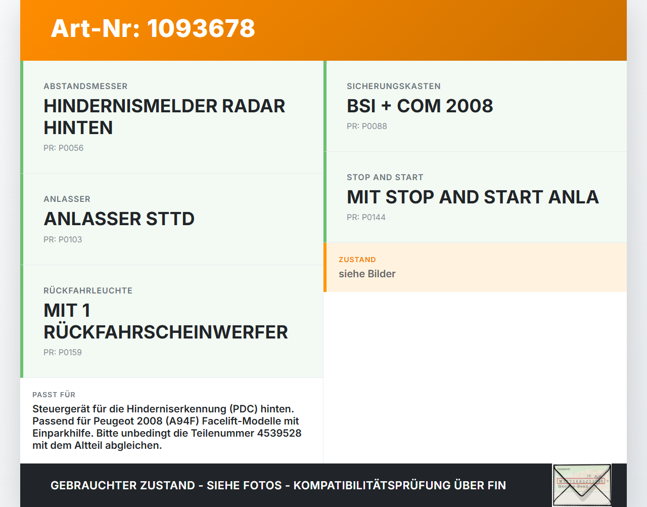 Peugeot 2008 CU 16-19 Steuergerät ECU Modul Relais Steuereinheit Peugeot 2008 CU 16-19 22.02.2019 1610380880... Vorschau 3