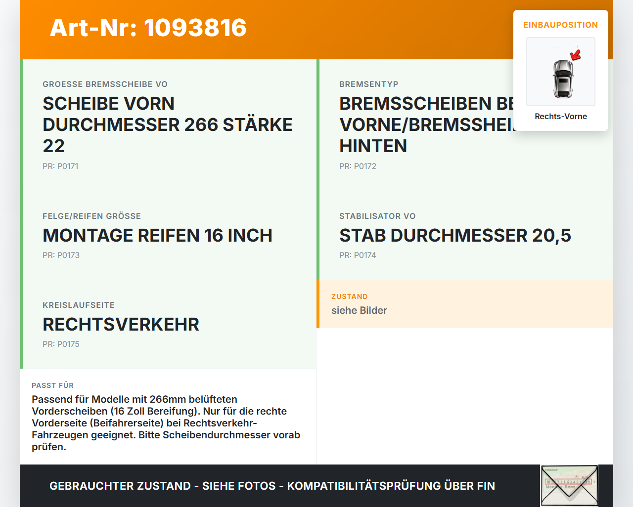 Peugeot 2008 CU 16-19 PureTech 1,2 61KW Bremssattel Bremszange Bremsbelagträger Rechts Vorne Peugeot 2008 CU 16-19... Vorschau 3