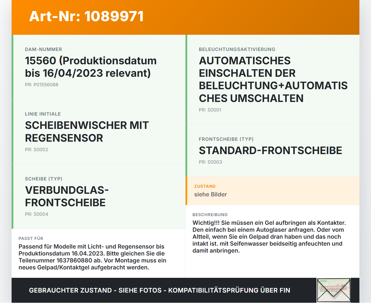 Peugeot 508 II 18-23 Regensensor Peugeot 508 II 18-23 16.07.2019 1637860880 gebraucht Vorschau 3