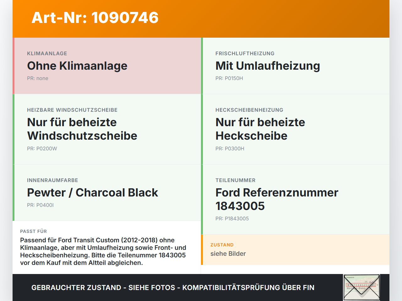 Ford Transit Custom 12-18 Bedienteil Bedienelement Heizung Klimabedienteil Ford Transit Custom 12-18 08.06.2015... Vorschau 3