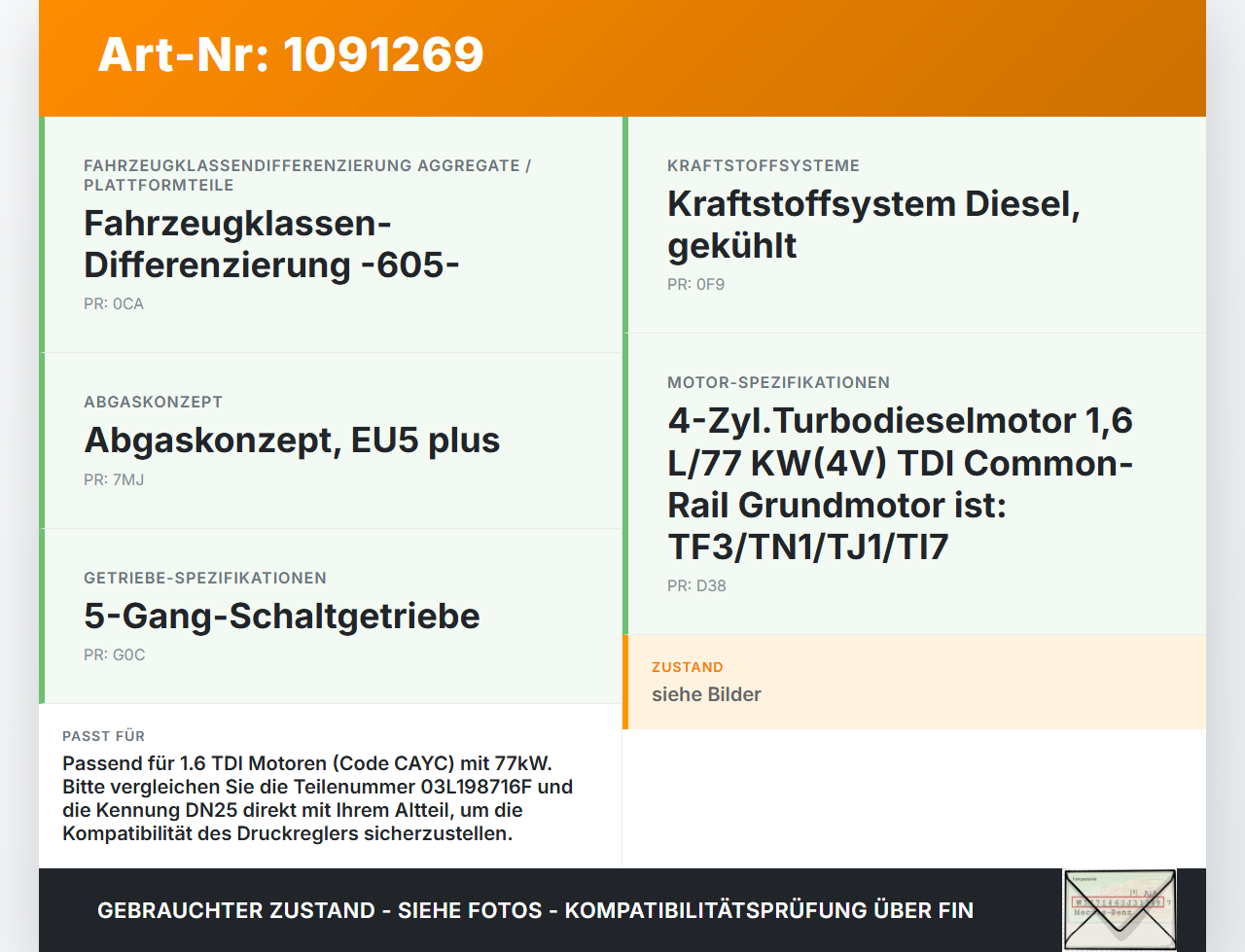 Skoda Rapid NH 12-17 TDI 1,6 77KW Druckregler für Turbolader Skoda Rapid NH 12-17 19.12.2013 03L198716F gebraucht Vorschau 3