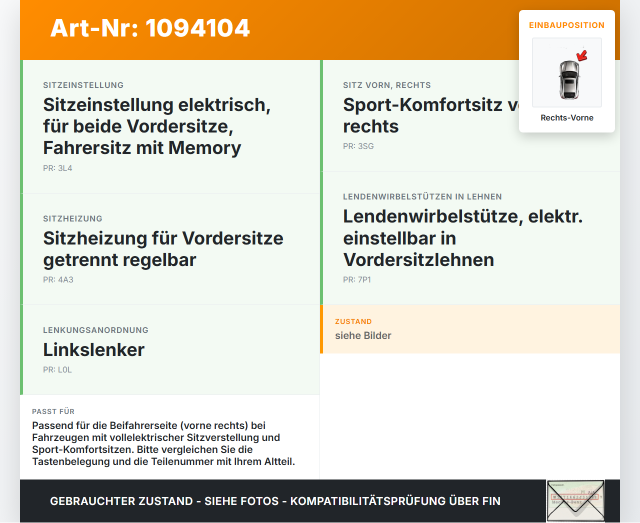 VW Sharan 7N II 10-15 Schalter Sitzverstellung Sitzschalter Vorne Rechts VW Sharan 7N II 10-15 09.05.2012... Vorschau 3