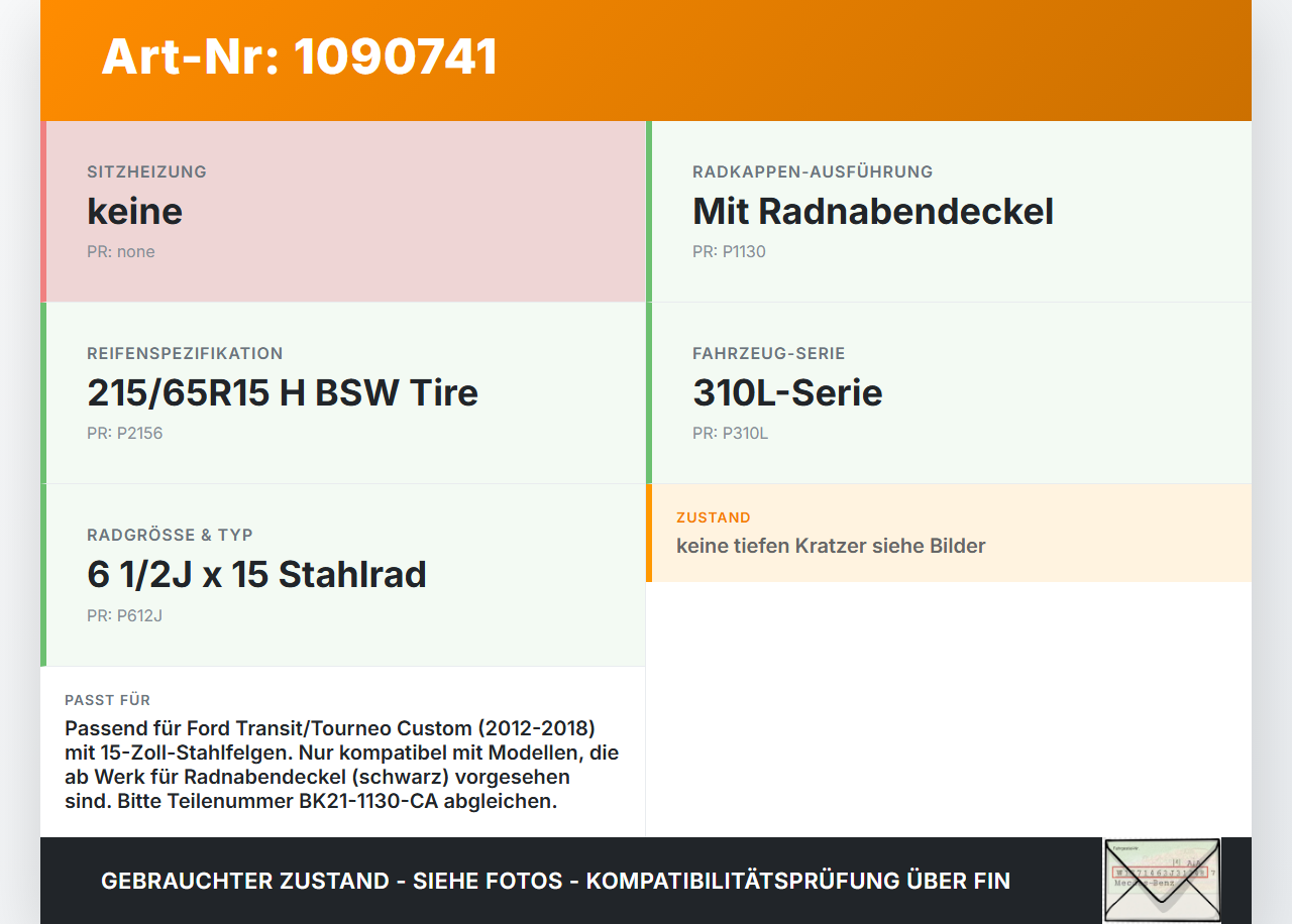 Ford Transit Custom 12-18 Radnabenabdeckung Rad Nabenabdeckung Nabenblende Ford Transit Custom 12-18 08.06.2015... Vorschau 3