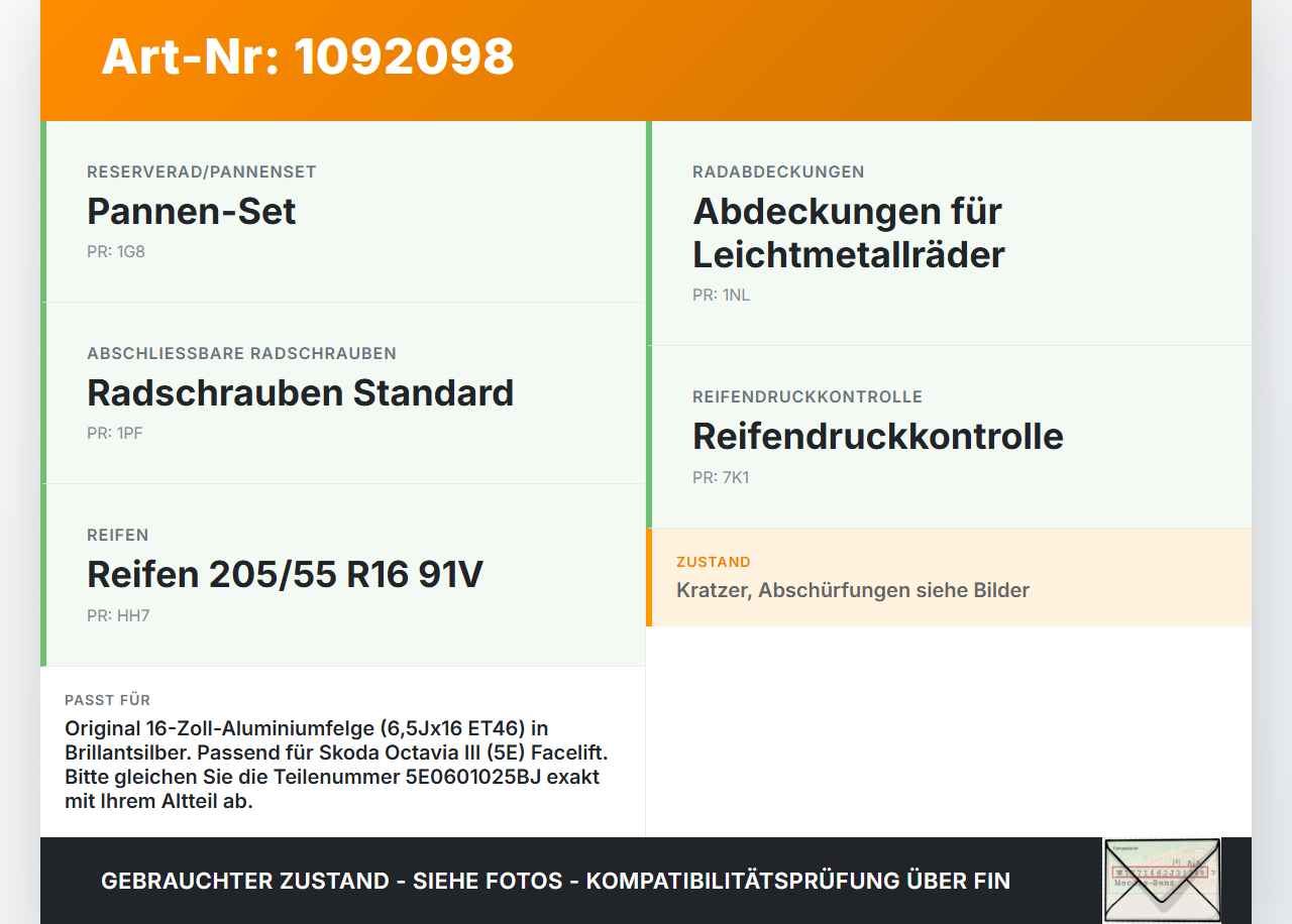 Skoda Octavia III 5E 17-20 1 x Felge Aluminiumfelge 16 Zoll 5X112 Skoda Octavia III 5E 17-20 03.01.2018 5E0601025BJ... Vorschau 3