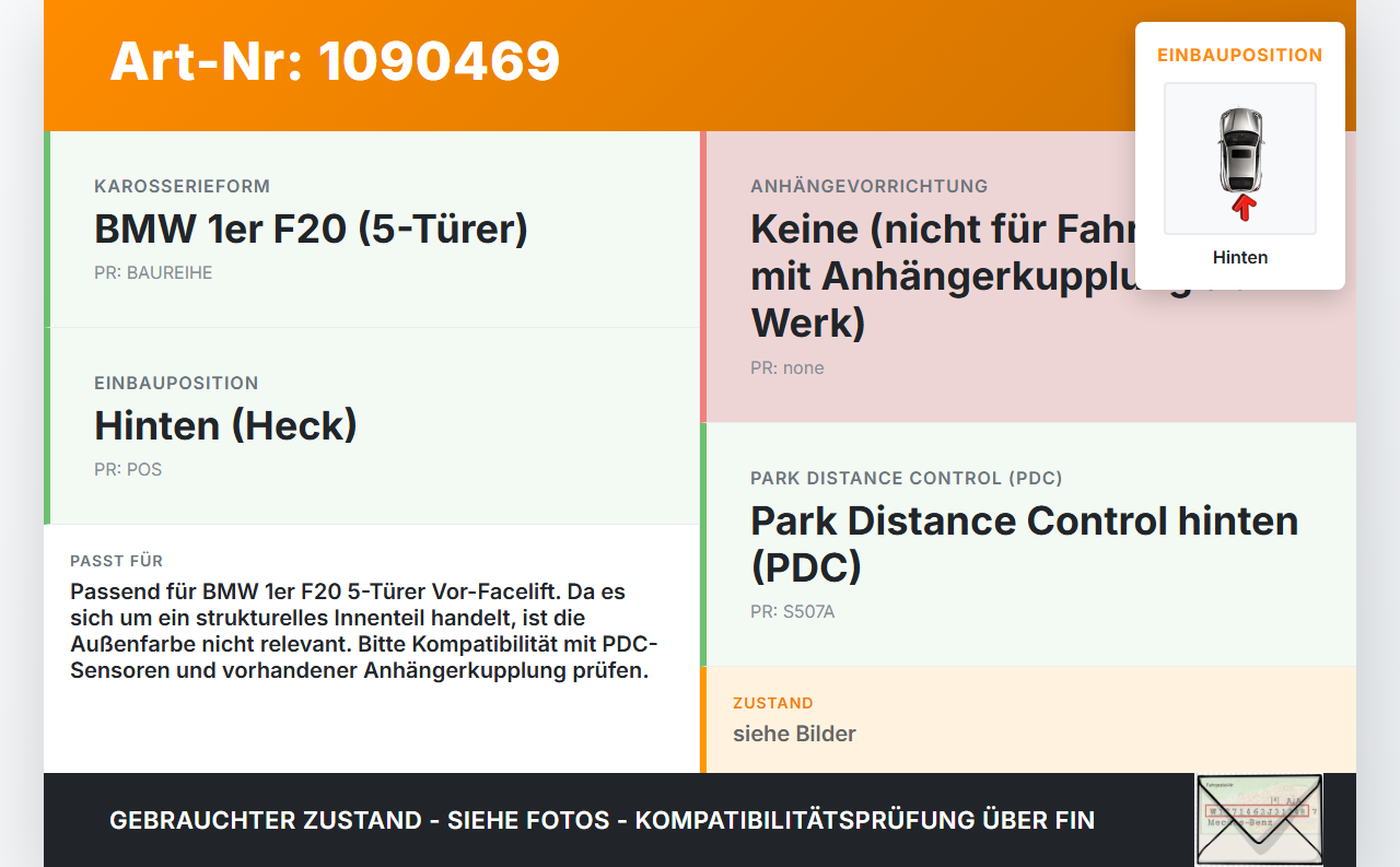 BMW 114i F20 11-15 Stoßstangenträger Stoßfängerträger Träger Querträger Hinten BMW 114i F20 11-15 11.03.2013 gebraucht Vorschau 3